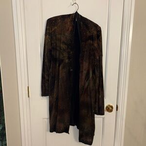 Belle + Day Women's Long Cardigan with a Galaxy Like Print Size Medium